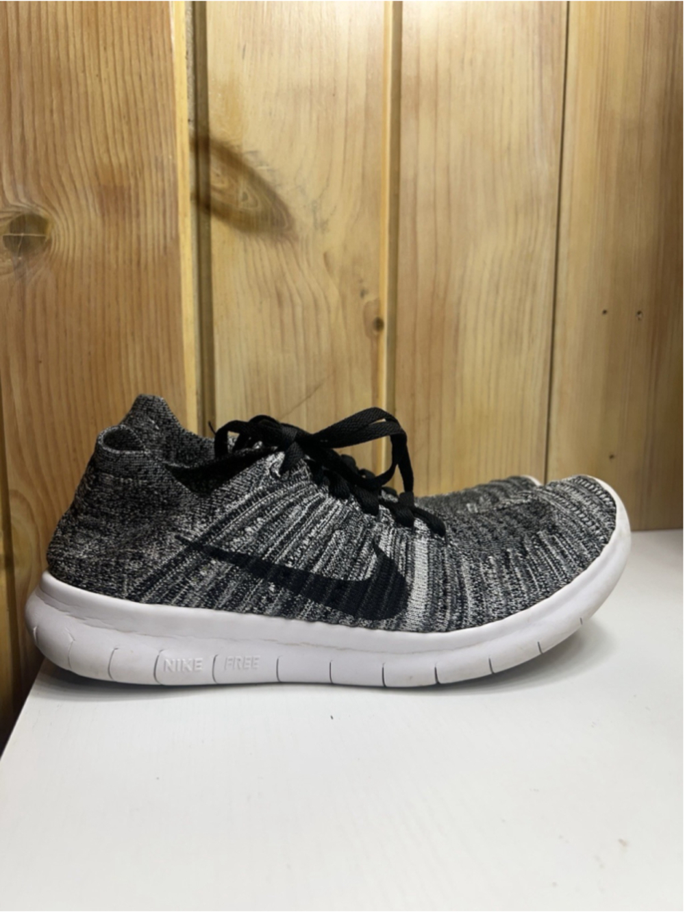 Nike Free RN Flyknit Women's 8 Running Shoes Gray Athletic Sneakers